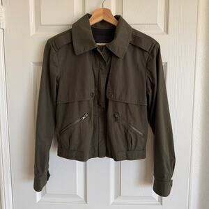 PAIGE Aubree Utility Cropped Zip Front Green Jacket XS